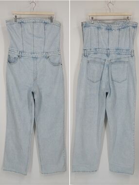Abercrombie & Fitch Strapless Denim Jumpsuit